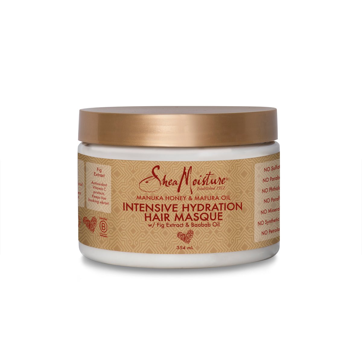 <transcy>SHEA MOISTURE MANUKA HONEY &amp; MAFURA OIL INTENSIVE HYDRATION HAIR MASQUE, 340 G</transcy>