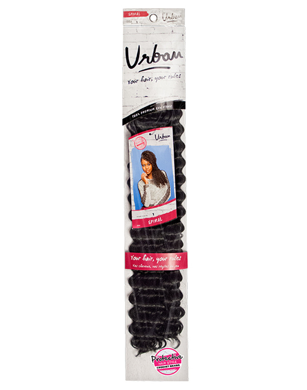 Synthetic Crochet Urban Braid Spiral 18"