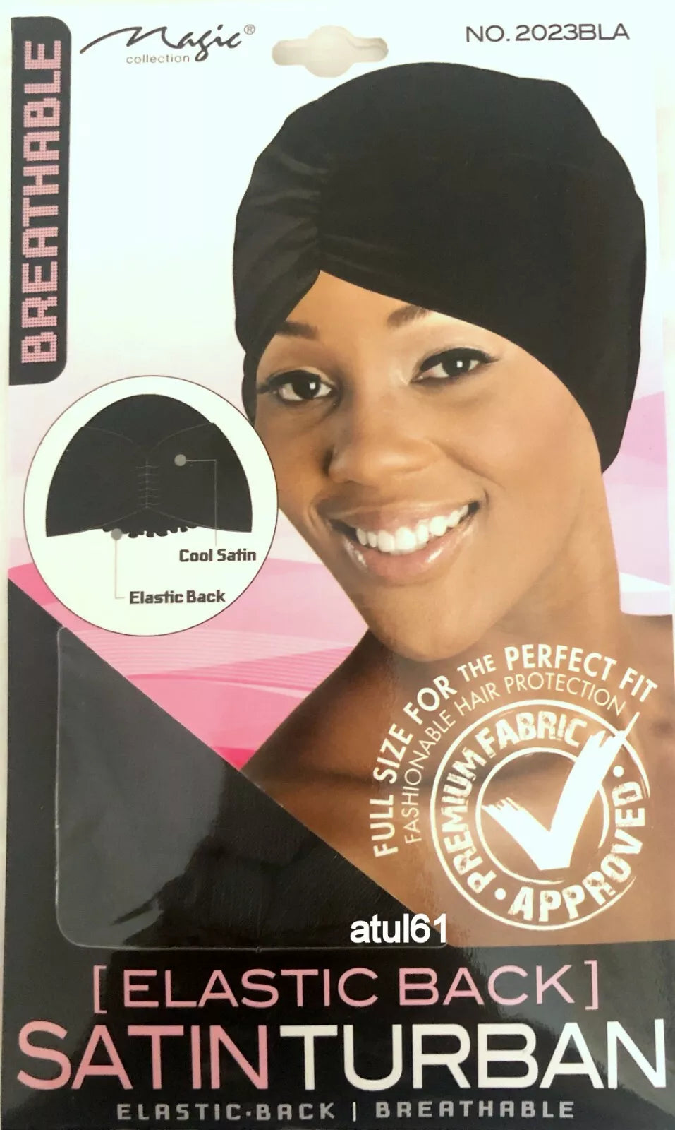 Satin Turban (Elastic Black)