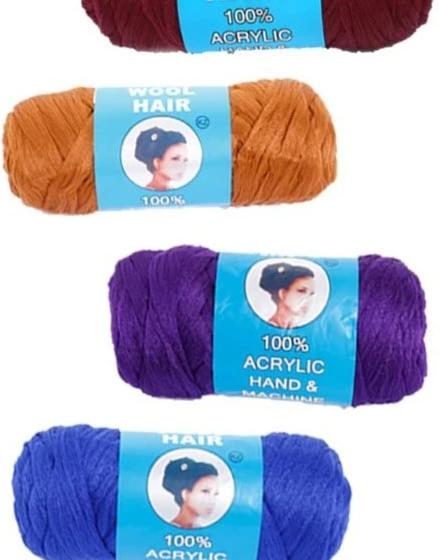 ROYAL FAMILY 100% ACRYLIC HAND & MACHINE KNITTING YARN FOR AFRICAN HAIR BRAIDING, 100 G