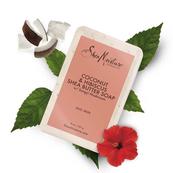 Shea Moisture Coconut & Hibiscus Shea Butter Soap Bar, 8oz