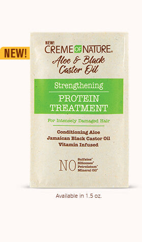 CREME OF NATURE ALOE & BLACK CASTOR OIL STRENGTHENING PROTEIN TREATMENT, 45 ML