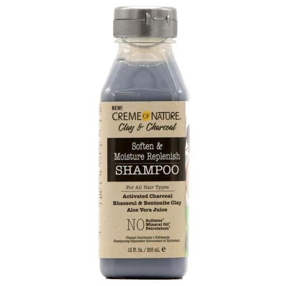 CREME OF NATURE CLAY & CHARCOAL SOFTEN & MOISTURE REPLENISH SHAMPOO, 355 ML